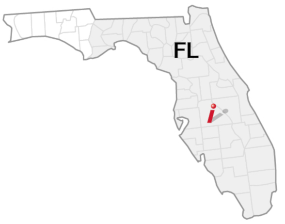 Satellite Shelters Florida service area map.