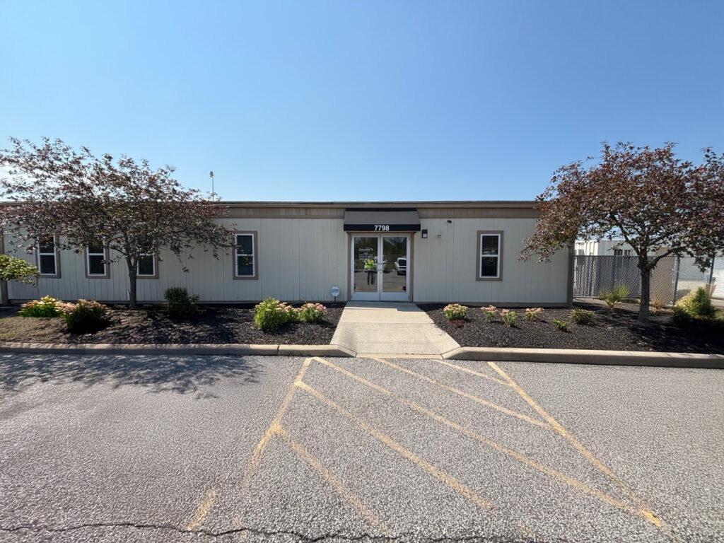 Cleveland branch office entrance and parking lot.