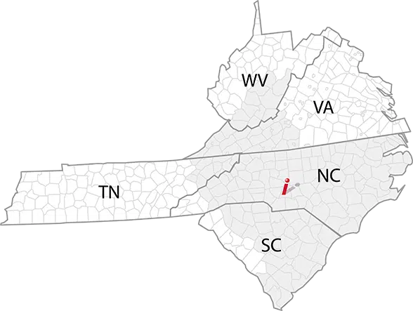 Charlotte Service Area Map.