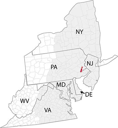 Philadelphia Service Area Map.