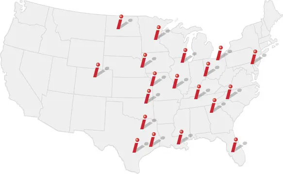 Satellite branch locations map