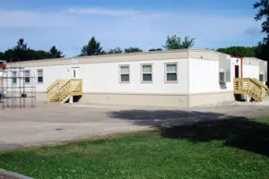 exterior of two modular double wide classsrooms