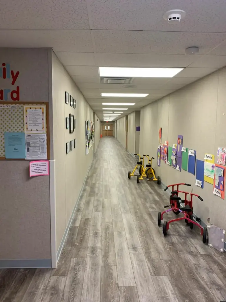 interior hallway of modular educational building