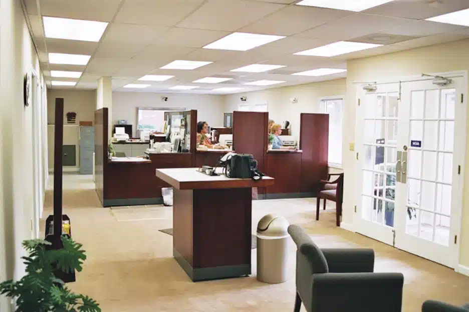 Inside the banking area at Montgomery VACU