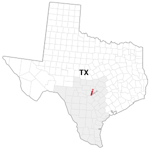 Map with pin on San Antonio.