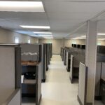 Interior cubicles at a modular office
