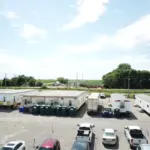 Wind Farm modular offices in a parking lot