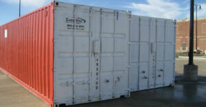 Satellite Shelters branded storage containers