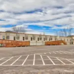 Parking lot view of a set of interconnected S-plex Modular Buildings