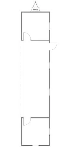 Floor plan of S-plex modular building.
