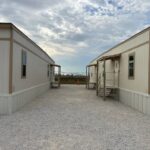 A row of mobile offices.