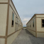 A row of modular builds.