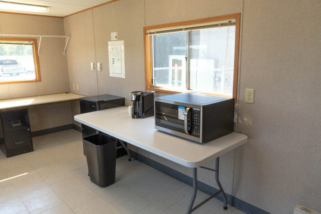 Cafe package with table, microwave, and other useful items.