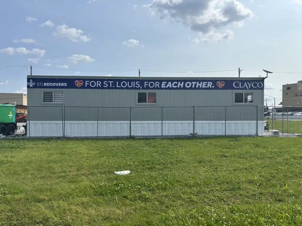 12×60 mobile office used as a command center for tornado relief