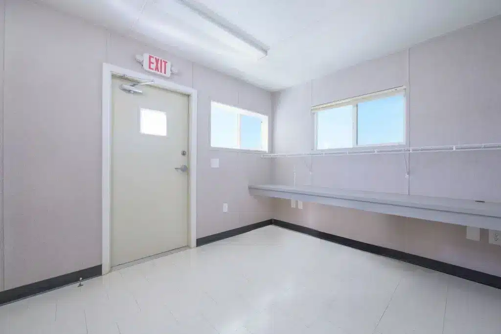 The interior view of a private mobile office.