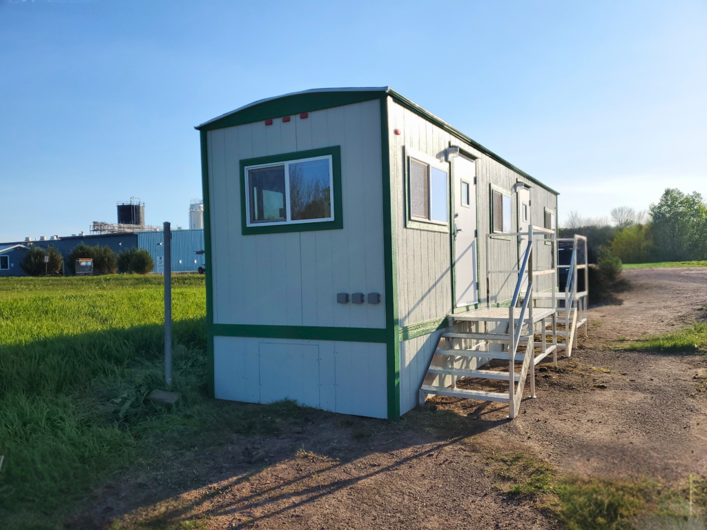 Permanent custom modular scale house installed at an industrial facility in the Midwest by Satellite Shelters.