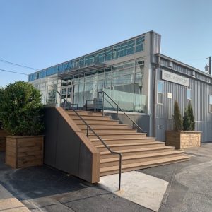 Exterior of the Broadwest office and stairs